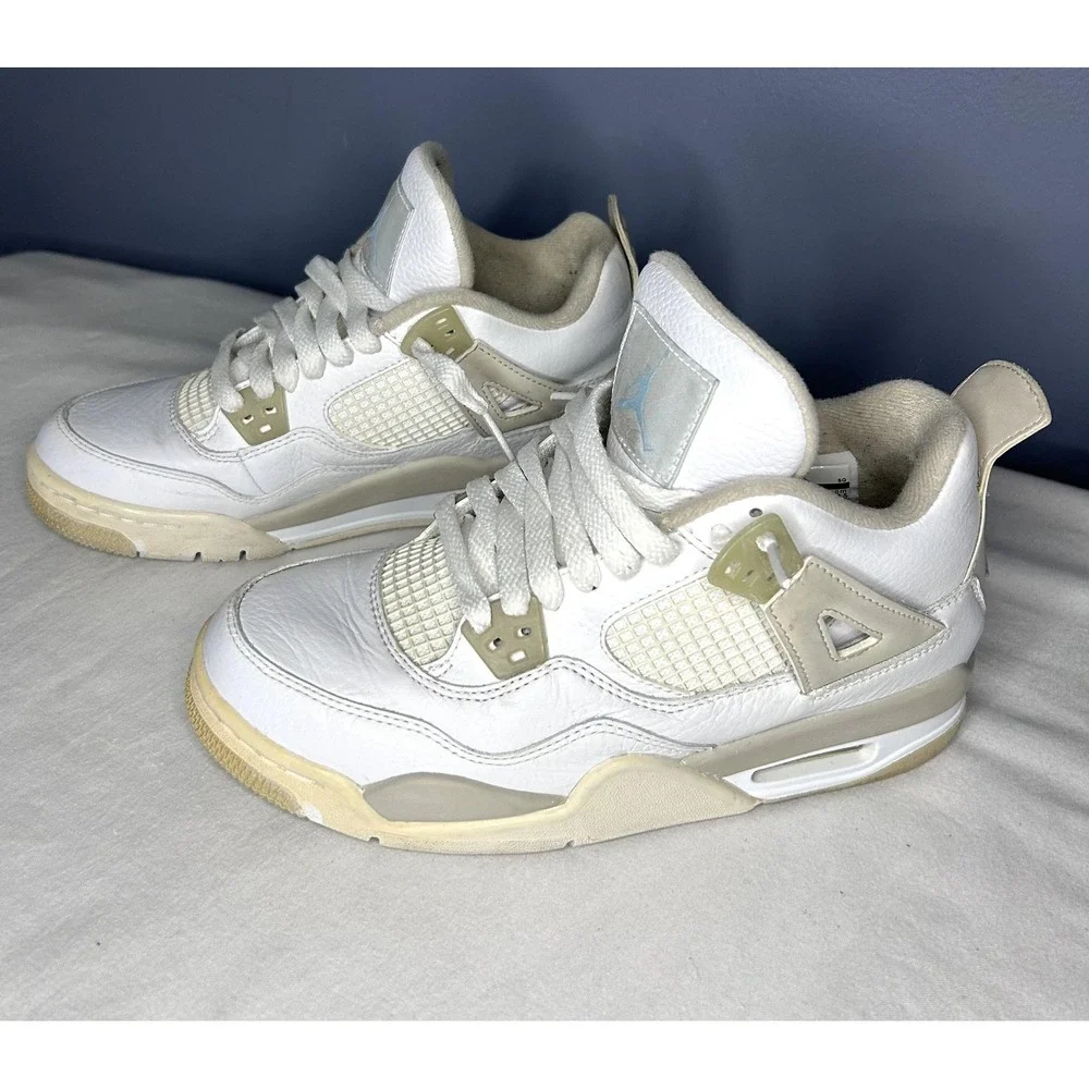 Jordan 4 Retro Linen Sand Shoes Youth Size 5Y White Air Jordan 487724-118